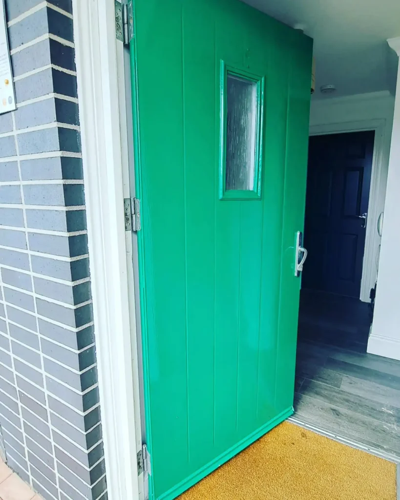 Communal entrance door painting Plymouth