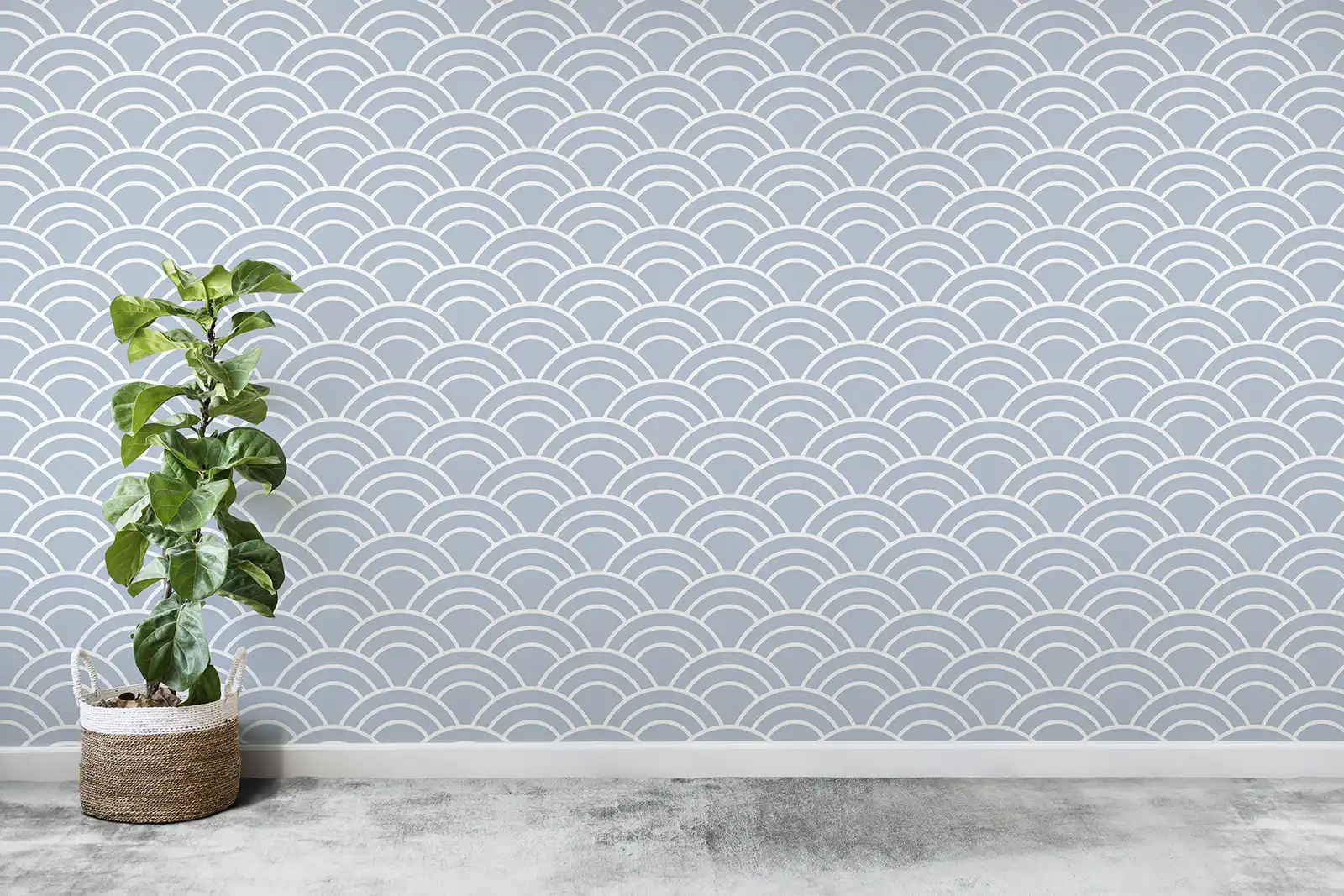 Scalloped pattern wallpaper fitted by Fineline Decorators Plymouth, Devon & Cornwall